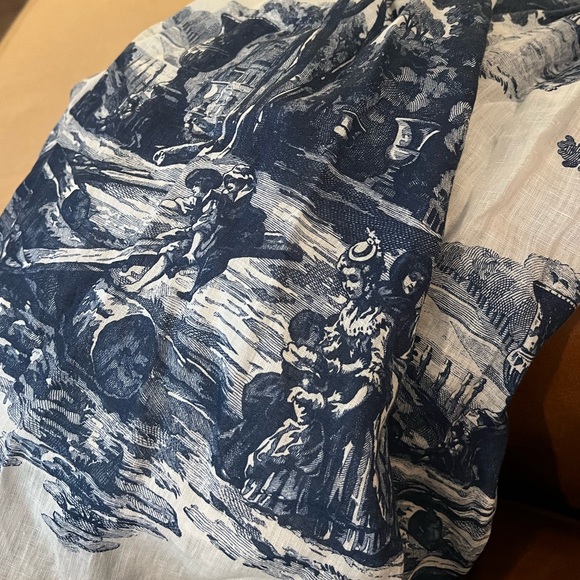 COS White Blue Toile de Jouy Linen Sleeveless
Halter Neck Long Midi Dress Size 4 - Picture 4 of 8